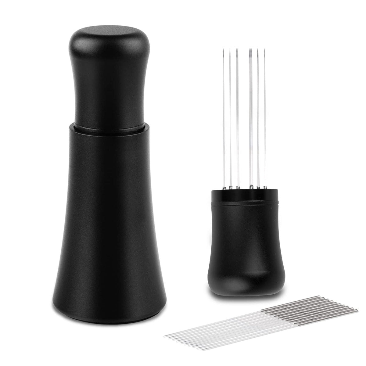 WISSXOER WDT needles installed for even espresso distribution.