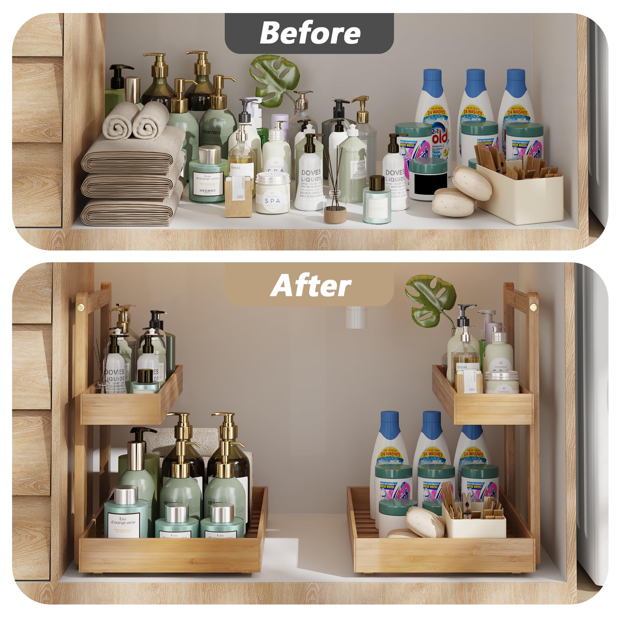 Wisuce Essentials bamboo with waterproof finish resists humidity and wear.
