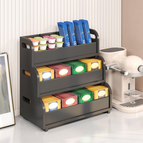 Wisuce Tea Holder wall-mount 3-tier saves space for tea bags.