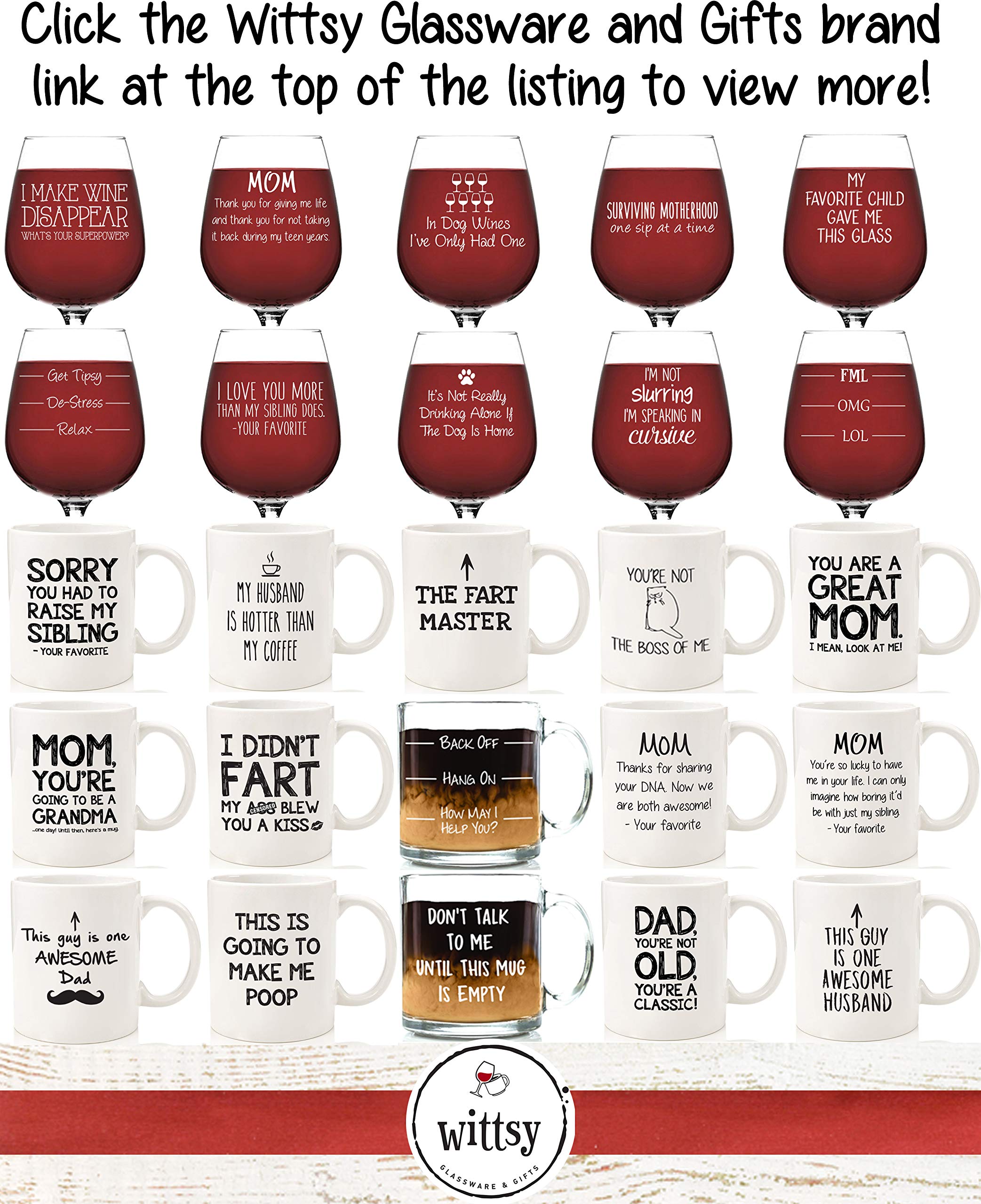 Wittsy Glassware mom mug microwave safe for quick reheats