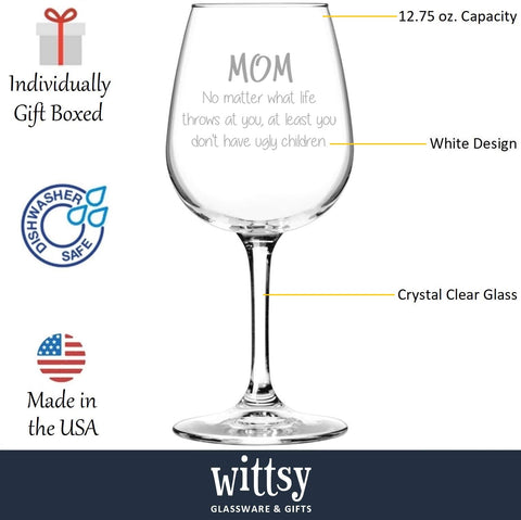 Wittsy wine glass 13 oz capacity for generous pours