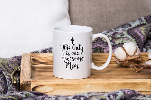 Wittsy One Awesome Mom mug with 11 oz capacity for a satisfying coffee break.