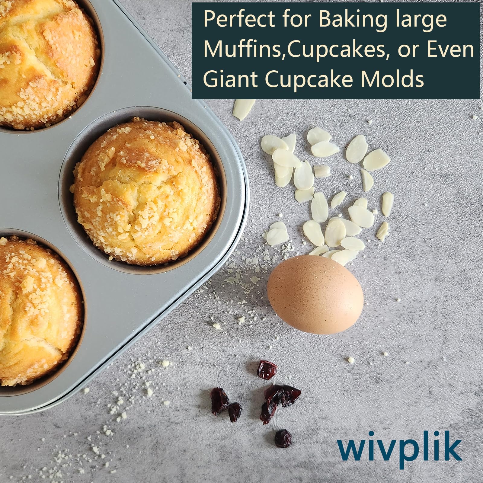 Wivplik deep cups 3.5-inch depth supports taller muffins