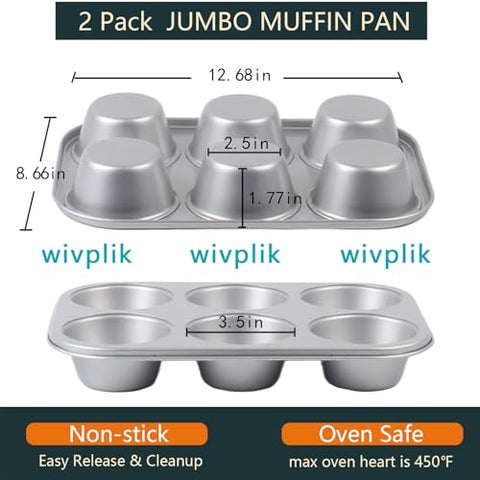Wivplik jumbo muffin pan close-up of nonstick coating for easy release