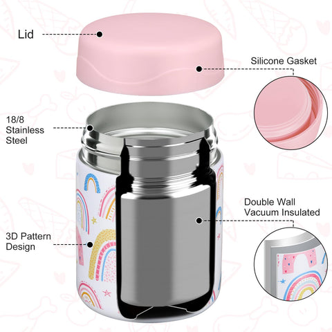 wiwens 2-pack insulated food jars offer convenient school lunch options and on-the-go meals.