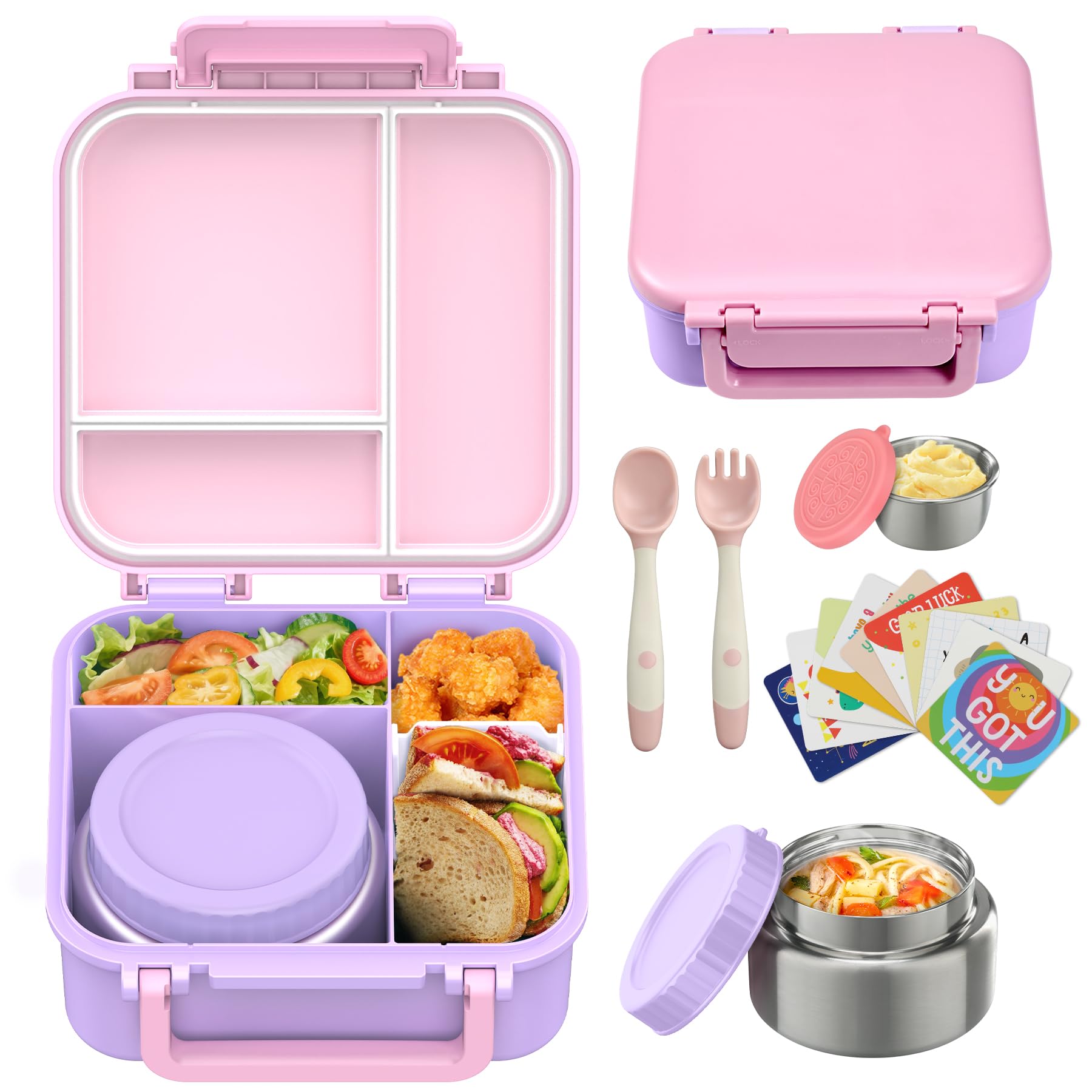 Wiwens Kids Bento lunch box open showing multiple compartments for organized meals.