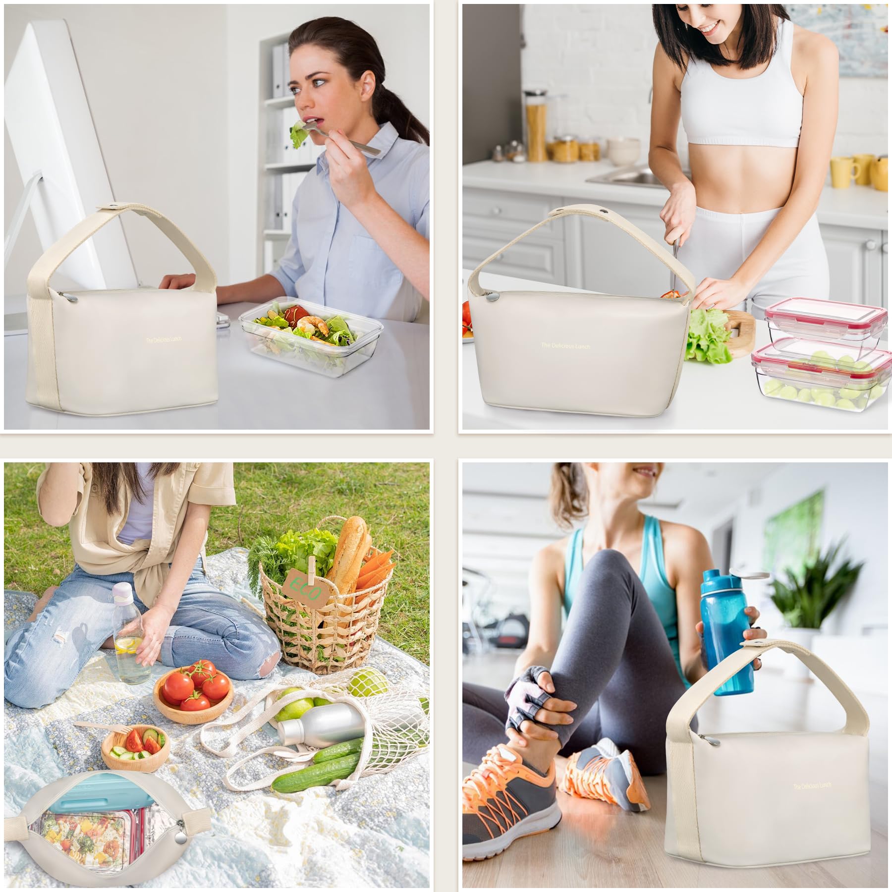 wiwens lunch bag with large capacity and adjustable handle for easy carrying