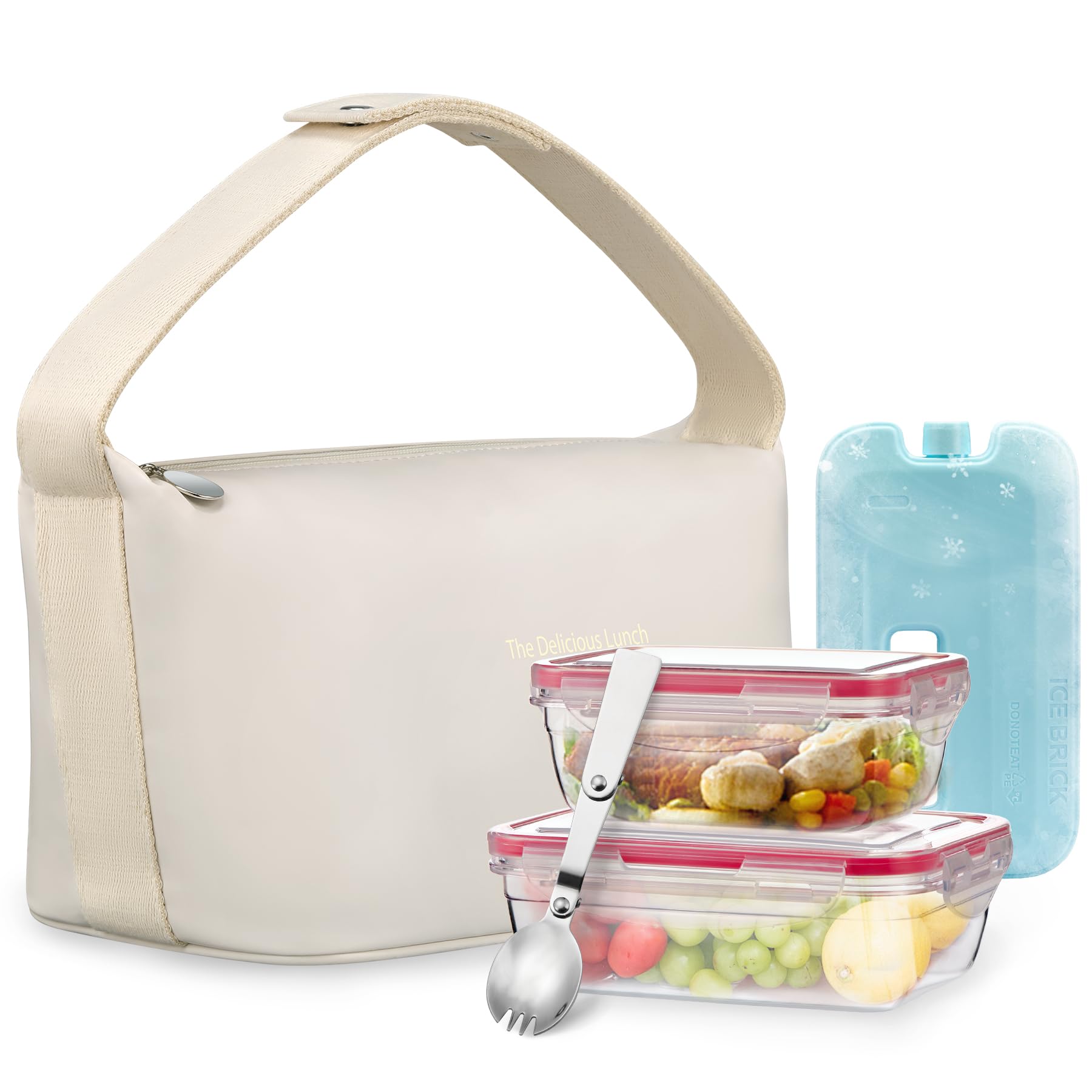 wiwens leather lunch bag for women, stylish exterior for work and travel