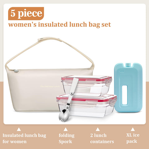 wiwens lunch bag with two stackable containers for organized meals