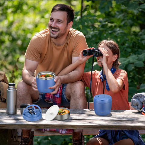 Wiwens Thermo Food Jar blue color and compact leakproof design