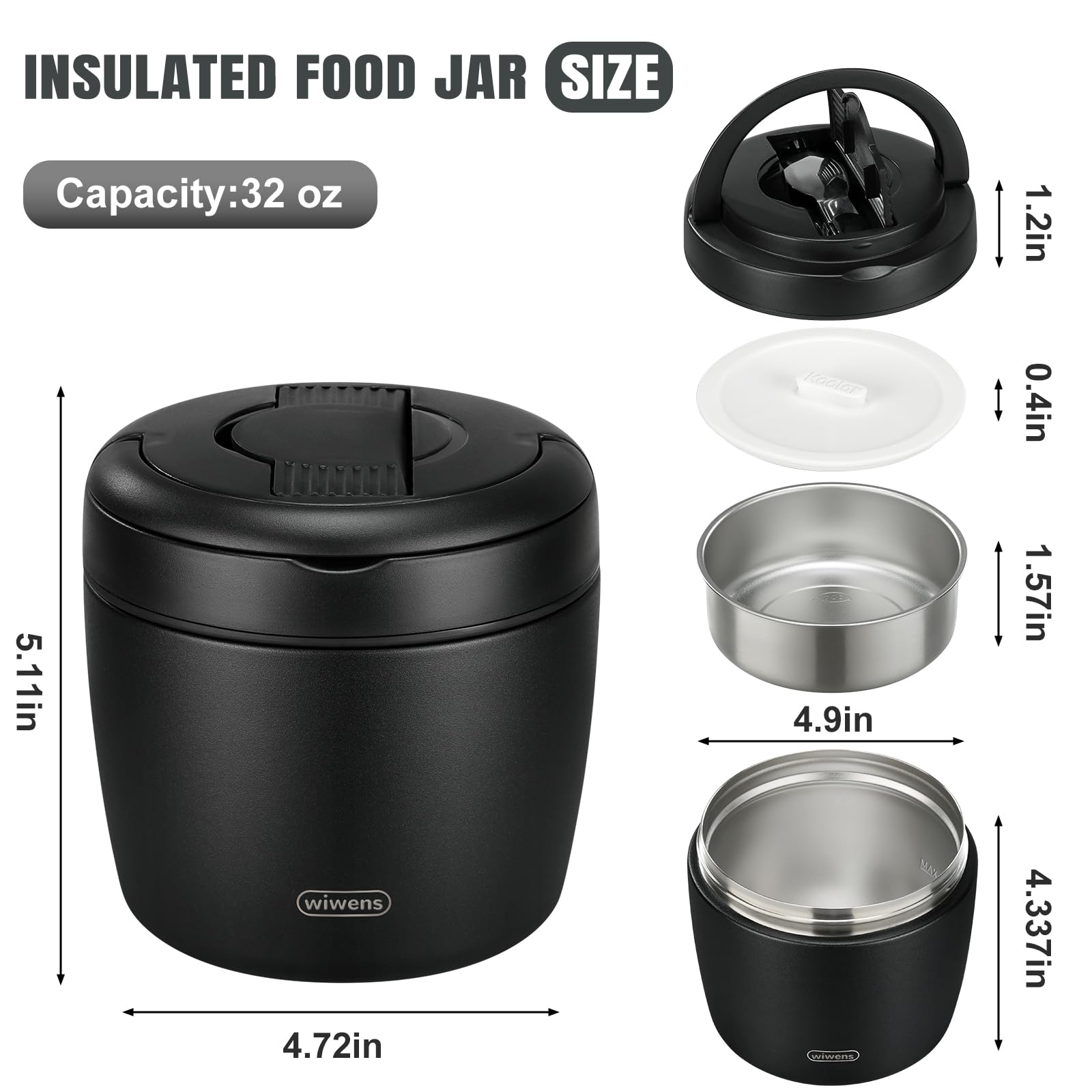 wiwens Thermo Food Jar anti-slip base prevents slipping
