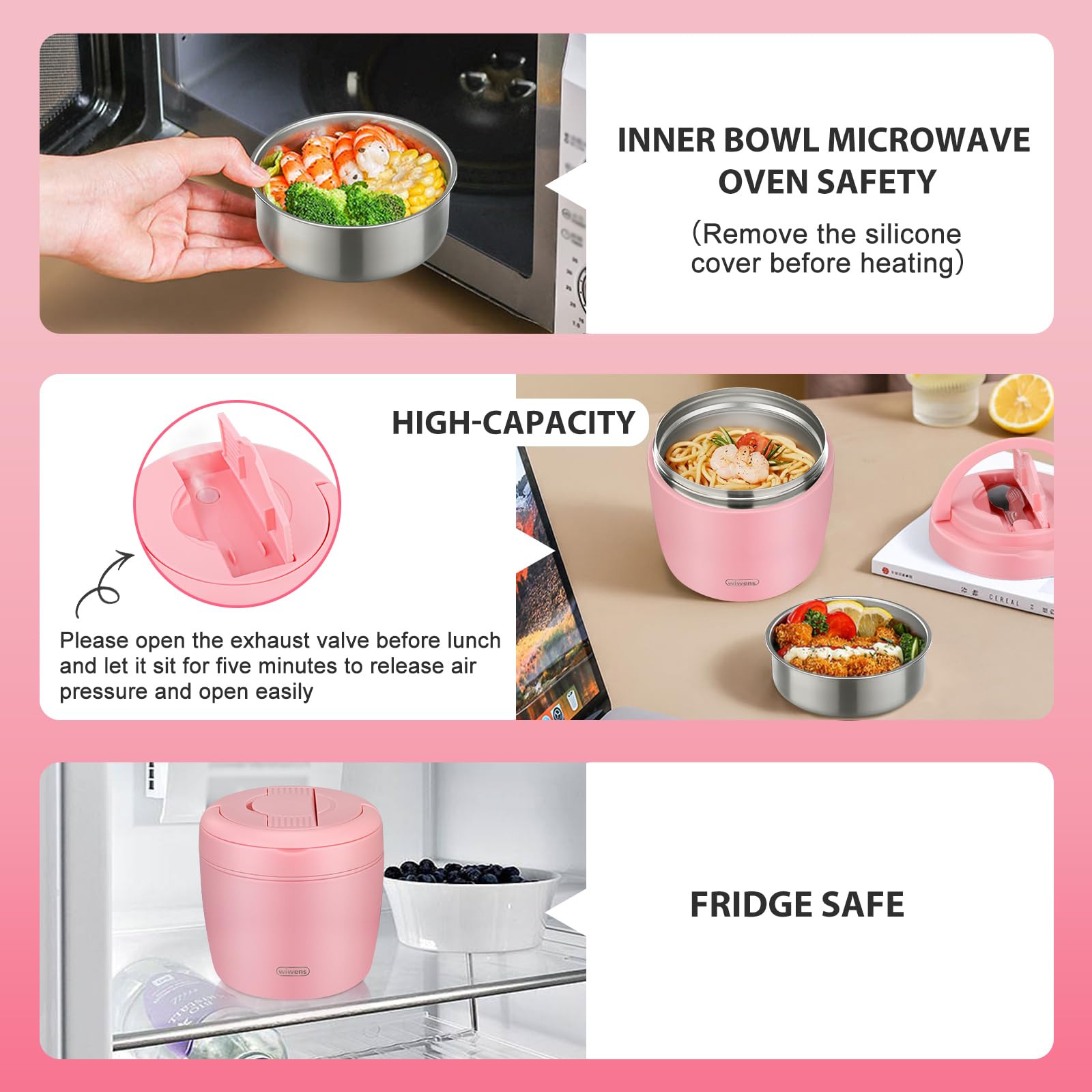 wiwens Thermo Food Jar hidden spoon and ergonomic handle