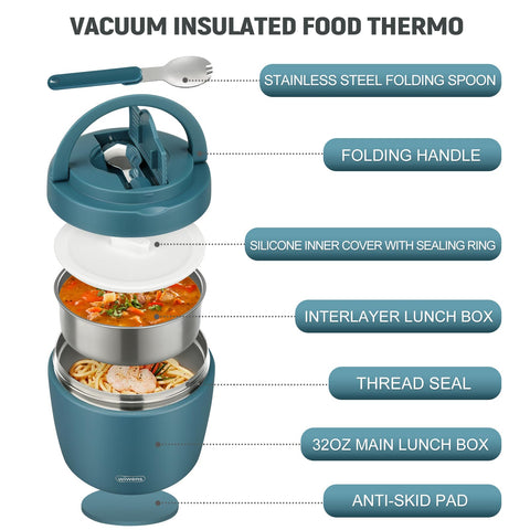 wiwens Thermo Food Jar inner bowl with separation design keeps ingredients distinct