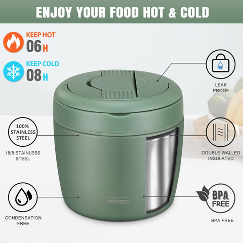 wiwens Thermo Food Jar inner-bowl separation keeps foods apart