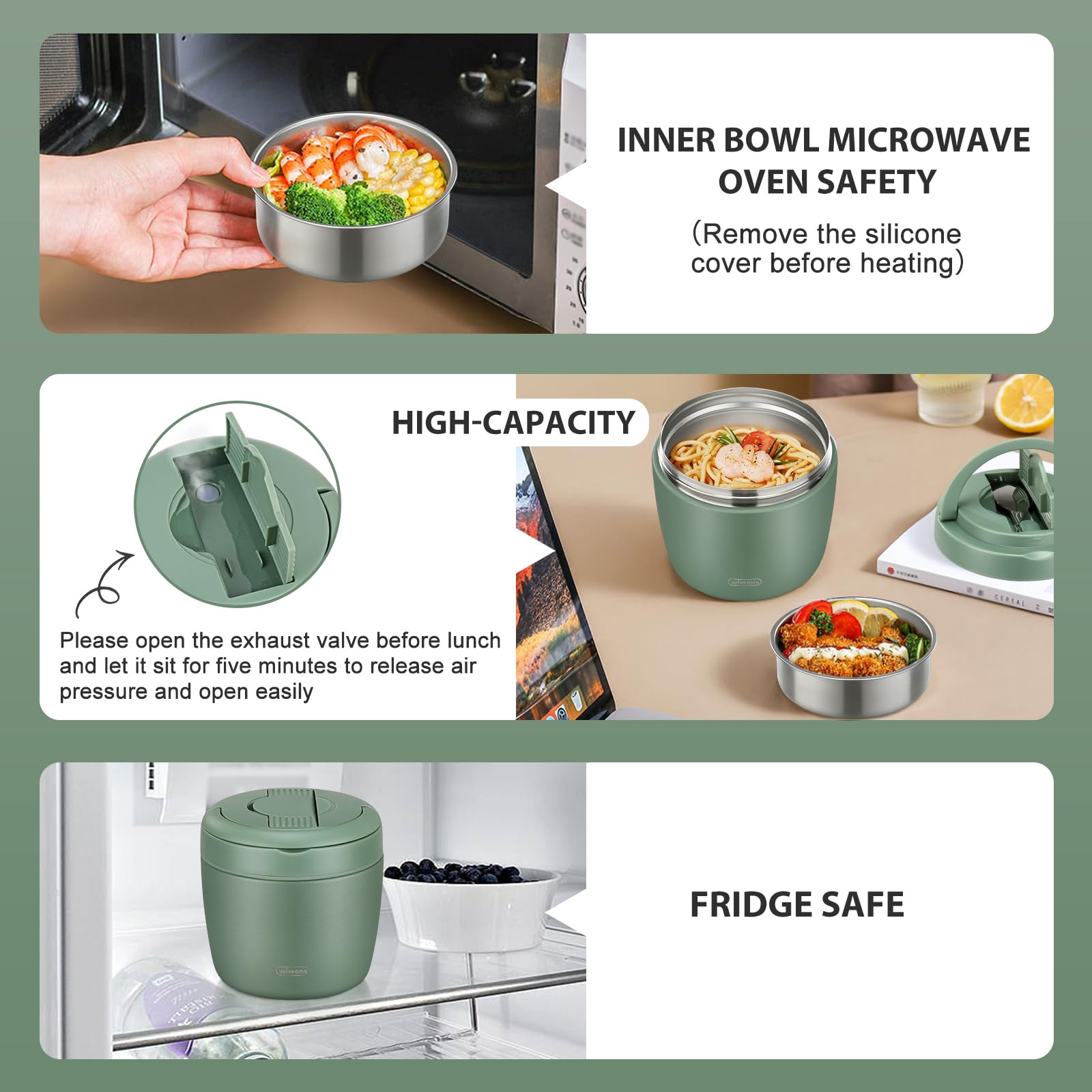 wiwens Thermo Food Jar preheat instruction helps heat retention