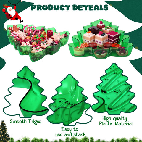 Wiwiqing green tree-shaped platter ideal for desserts and fruit at parties.
