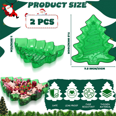Wiwiqing Christmas tree tray with handles facilitates easy, neat serving.