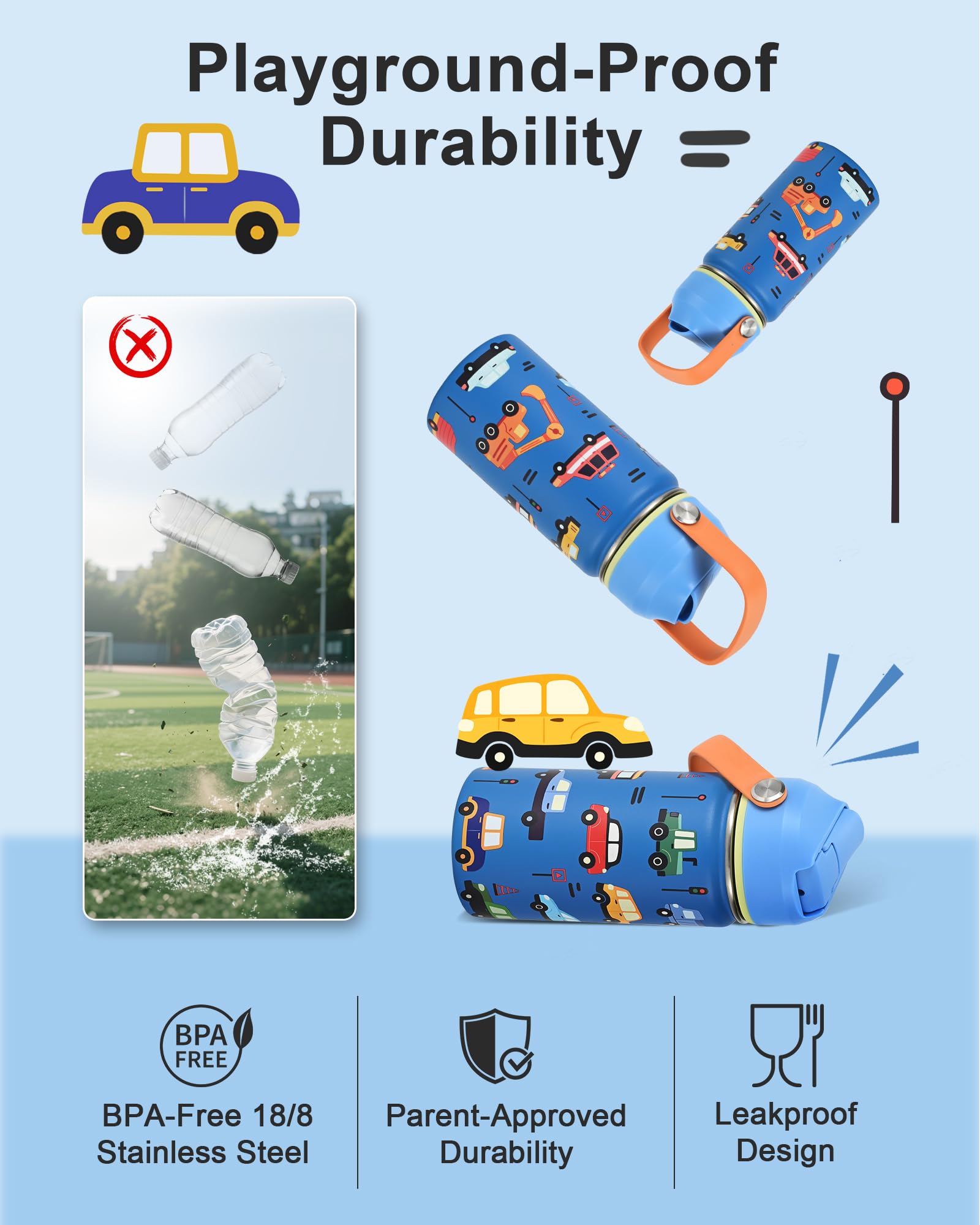 WixByti kids bottle with dinosaurs print makes hydration fun for play