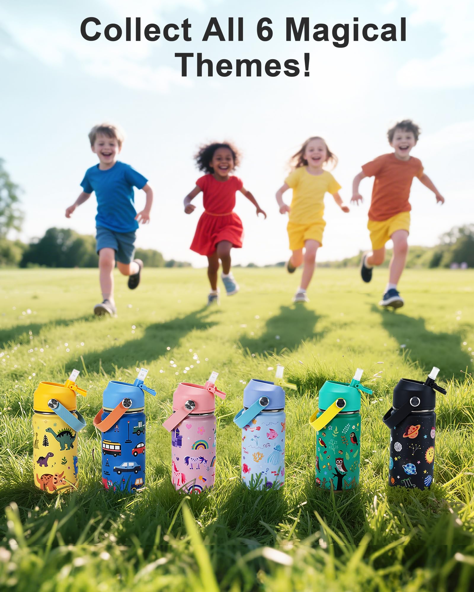 WixByti kids bottle with name tag for easy identification and organization