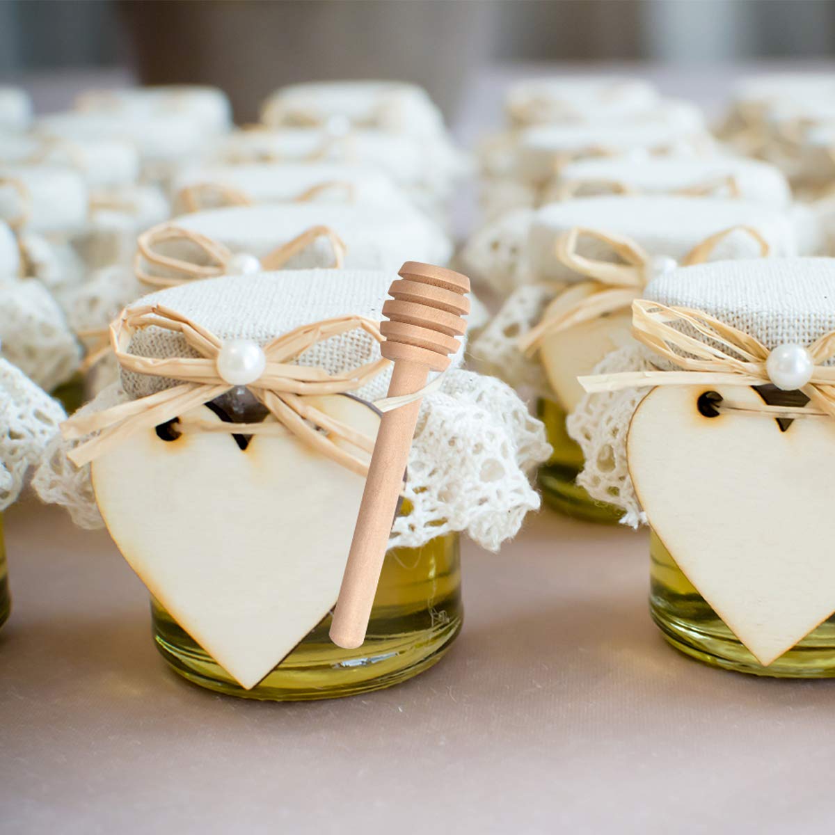 Wixtool multi-use honey stirrer works with syrups and jams.