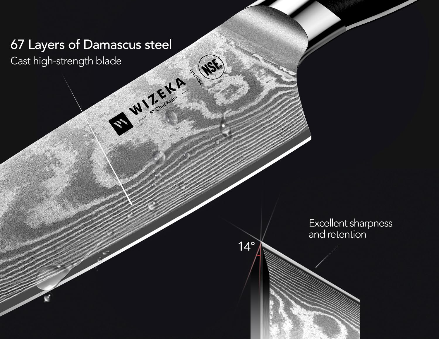 WIZEKA Damascus 5.5in utility knife prep work ready.