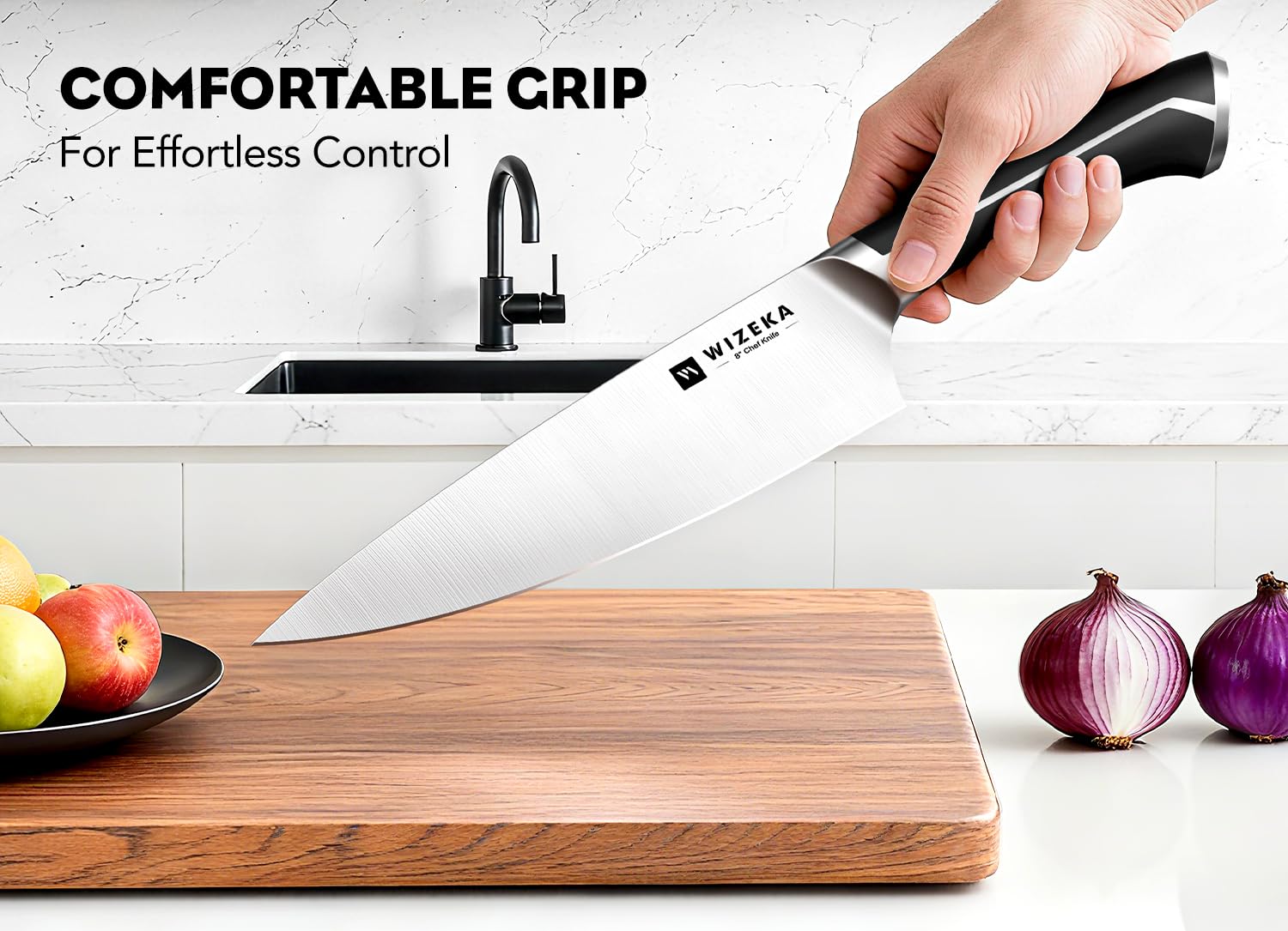 WIZEKA full-tang balance design enhances control and steady grip.