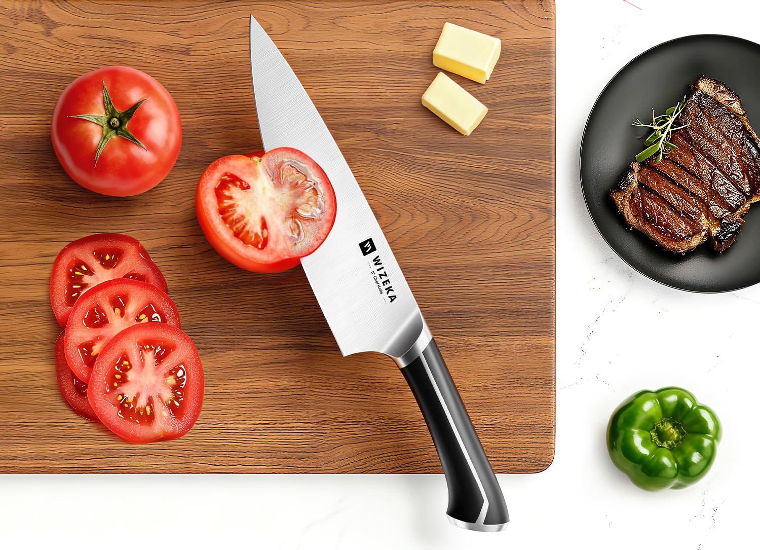 WIZEKA razor-sharp stainless steel blades reduce effort during precise cuts.