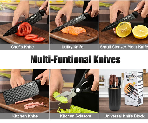 Wiztoynia 8in cleaver knife helps with sturdy chopping and controlled cuts.