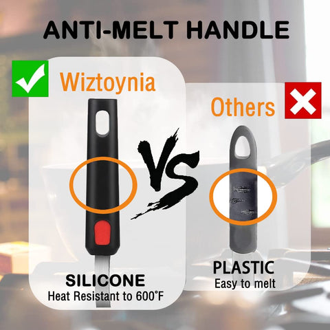 Wiztoynia soft-head spatula protects nonstick surfaces