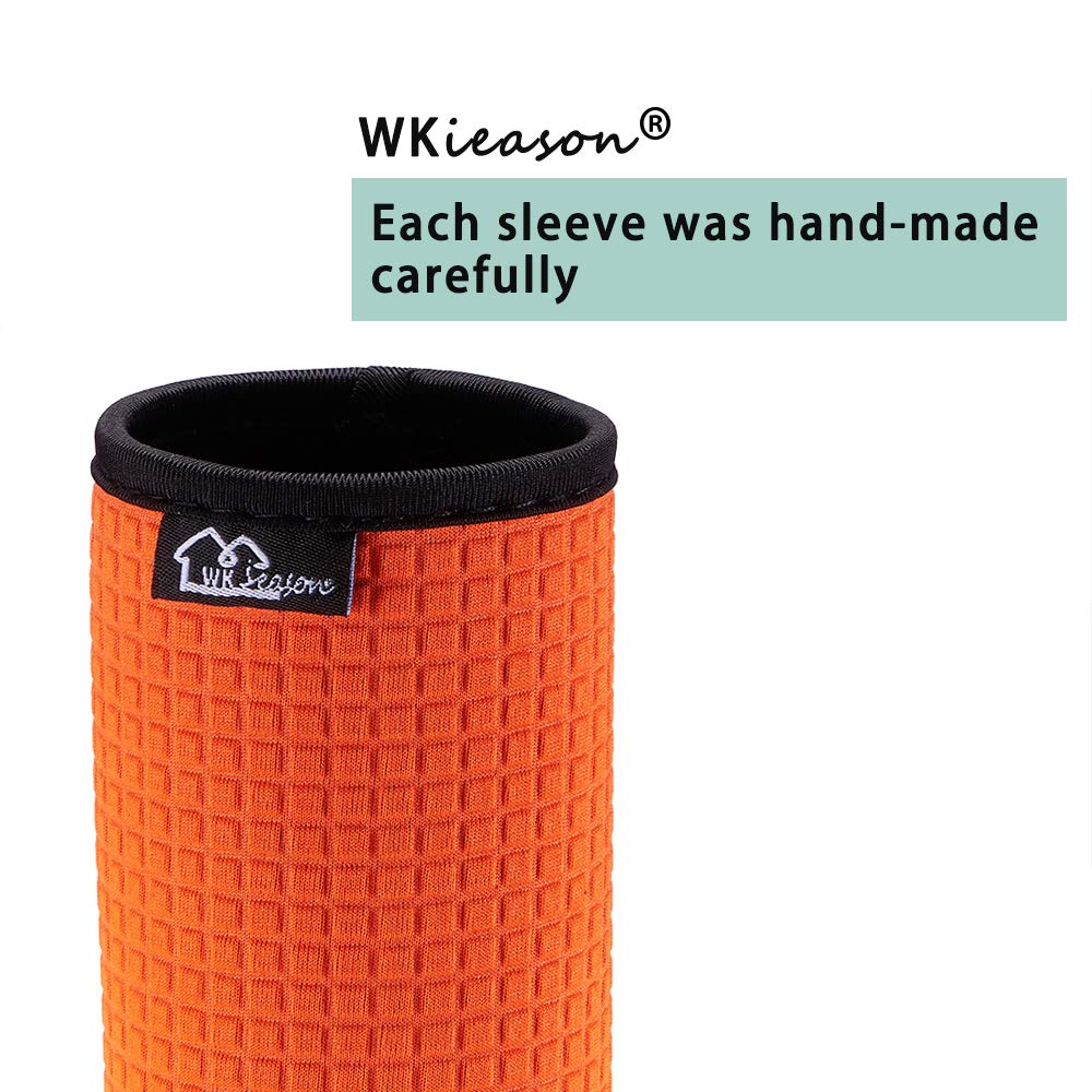 WK IEASON 16oz can sleeve orange with reinforced stitching for durability.
