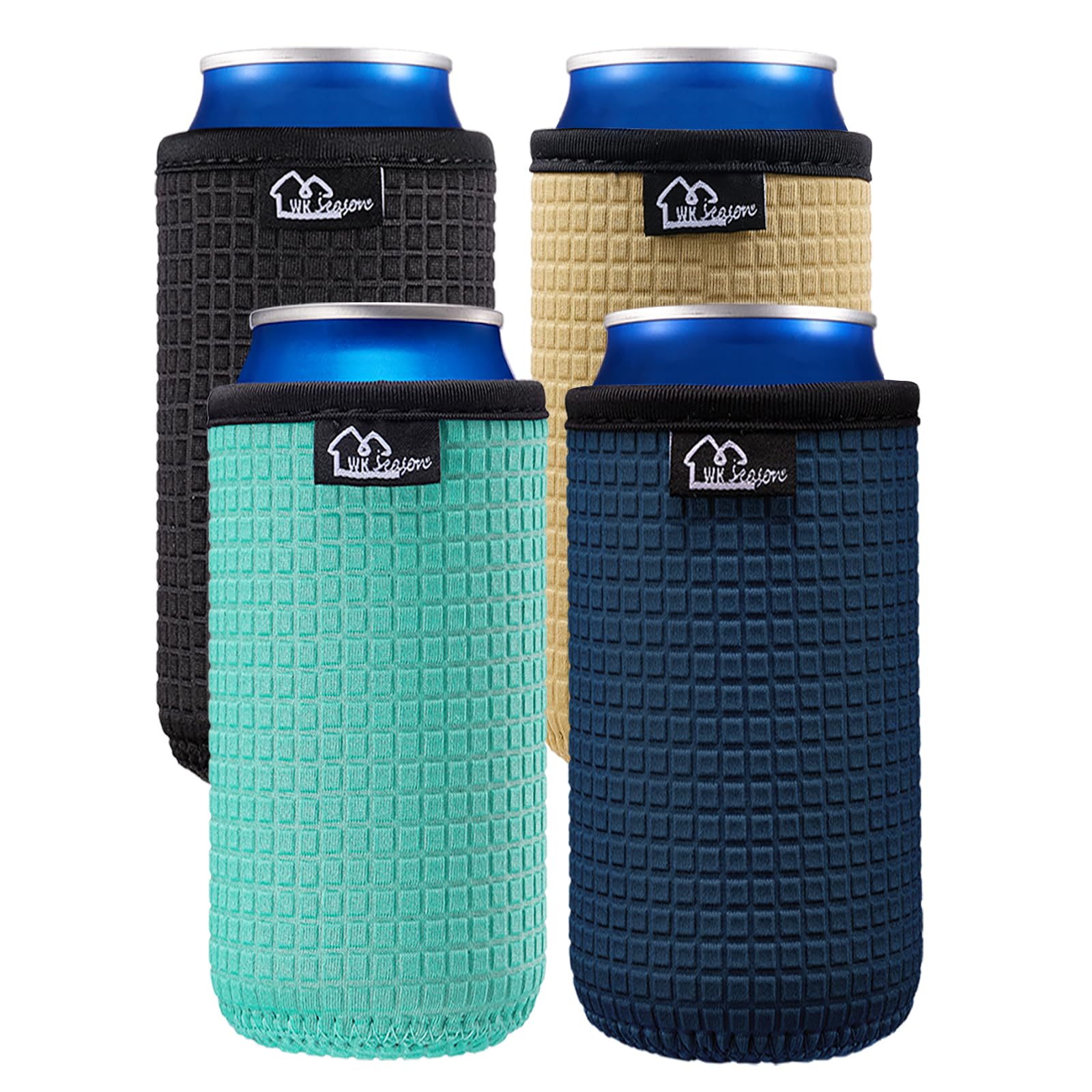 WK IEASON black slim can sleeve keeps beverages colder and hands dry.
