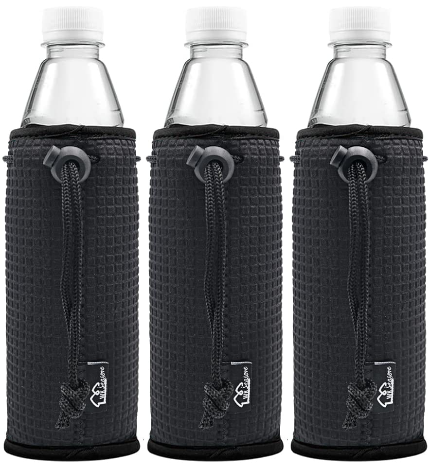 WK IEASON bottle sleeve black insulated neoprene keeps drinks cooler and hands dry.