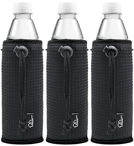 WK IEASON bottle sleeve black insulated neoprene keeps drinks cooler and hands dry.