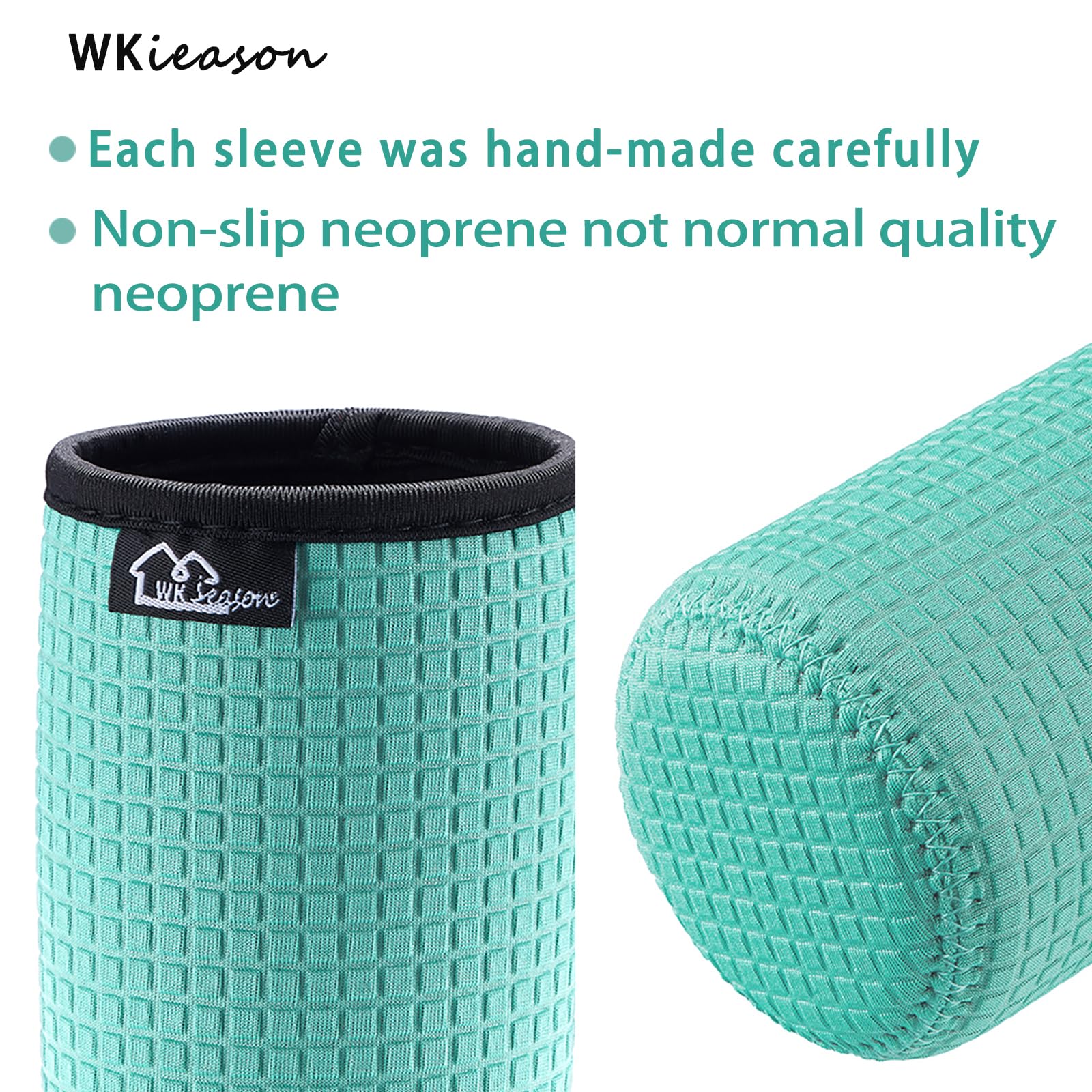 WK IEASON cool mint sleeve provides non-slip grip for 12oz cans.