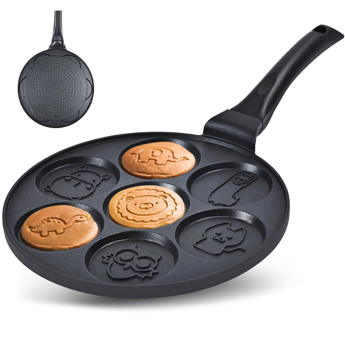 WKWKTOTO pancake maker with seven animal molds for kid-friendly breakfasts