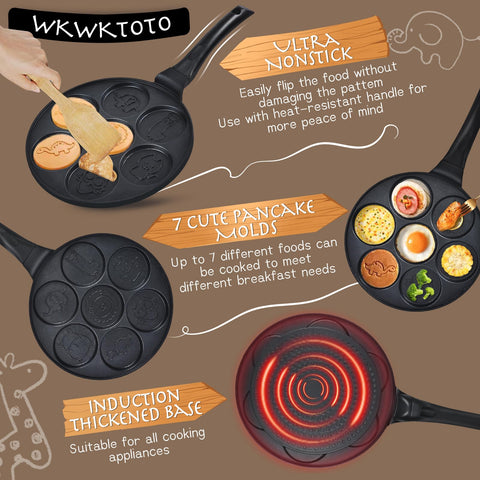 WKWKTOTO seven-mold design allows cooking seven items at once