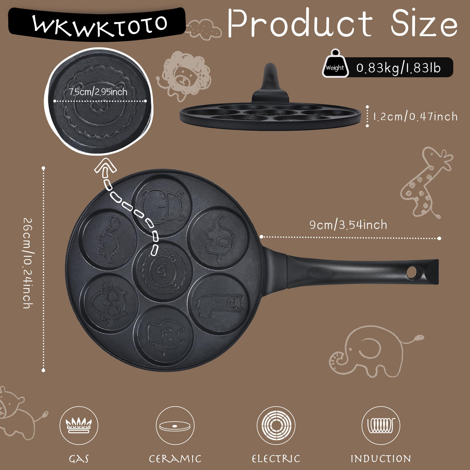 WKWKTOTO pancake maker on induction stove shows all-stovetop compatibility
