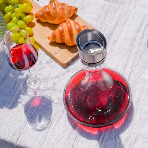 Wlasss elegant gift-ready decanter perfect for wine gifting occasions.