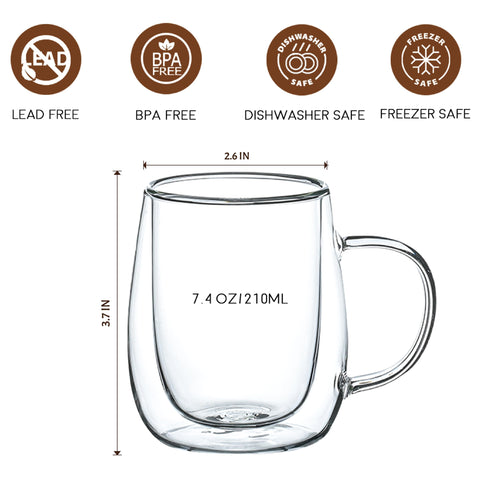 Wlasss espresso cup with ergonomic handle for comfortable sipping