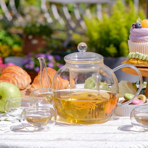 Wlasss four 70ml double-walled teacups keep tea hot