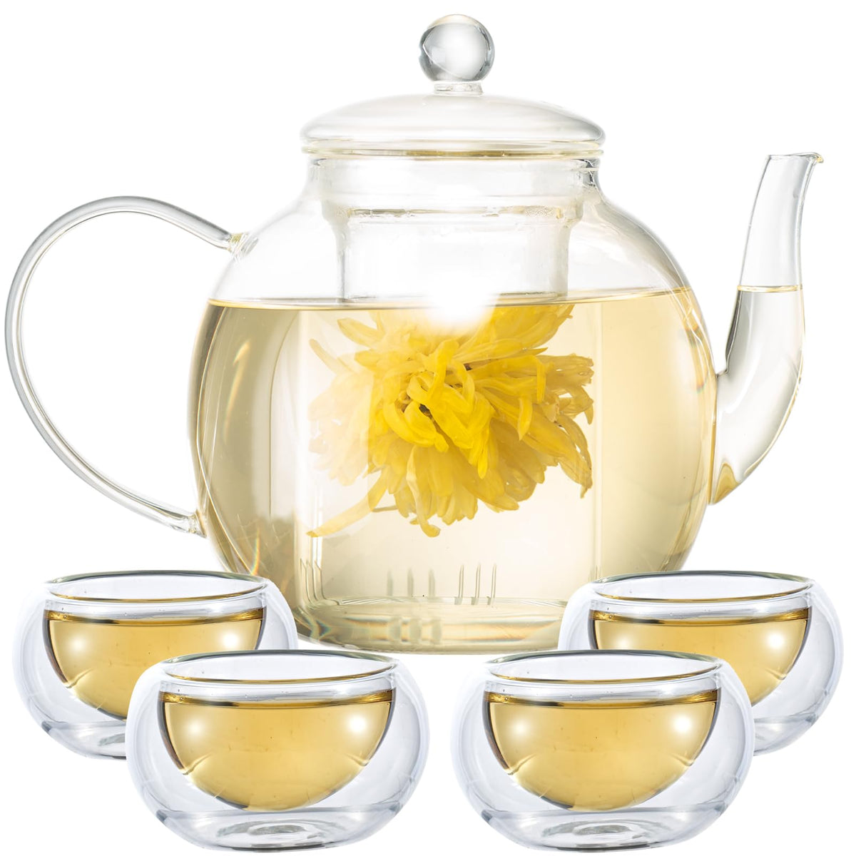 Wlasss glass teapot 1500ml for easy loose-leaf tea brewing