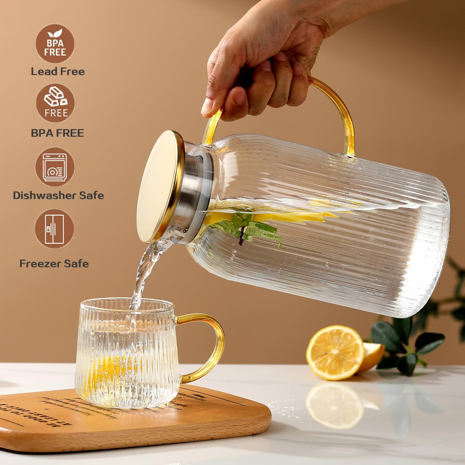 Wlasss borosilicate glass withstands cold to hot temperatures.