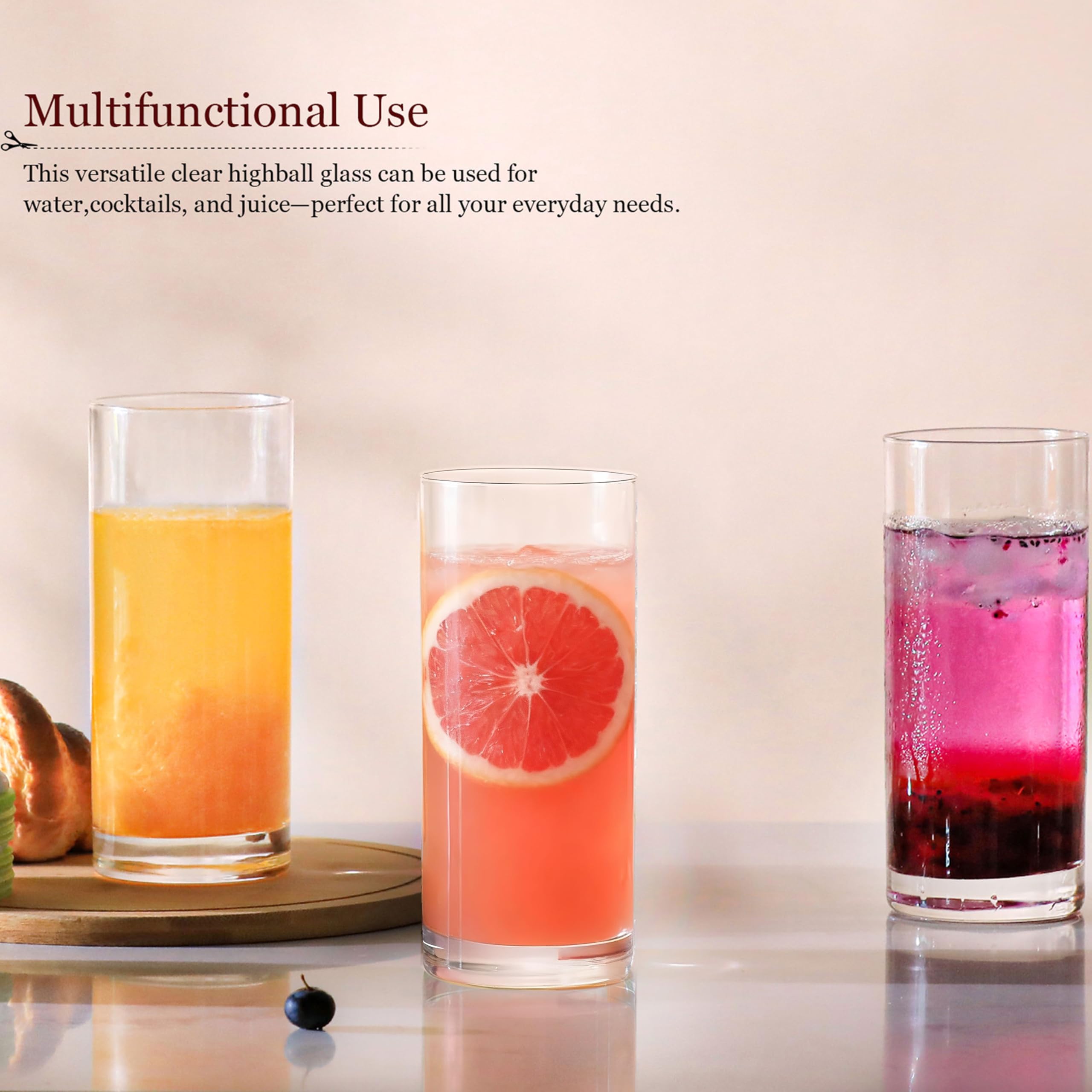 Wlasss Tom Collins Mojito glasses 6-pack ideal for home entertaining.