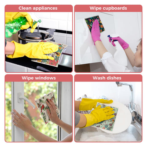 wlich dishcloth in action on cookware and surfaces for daily cleaning