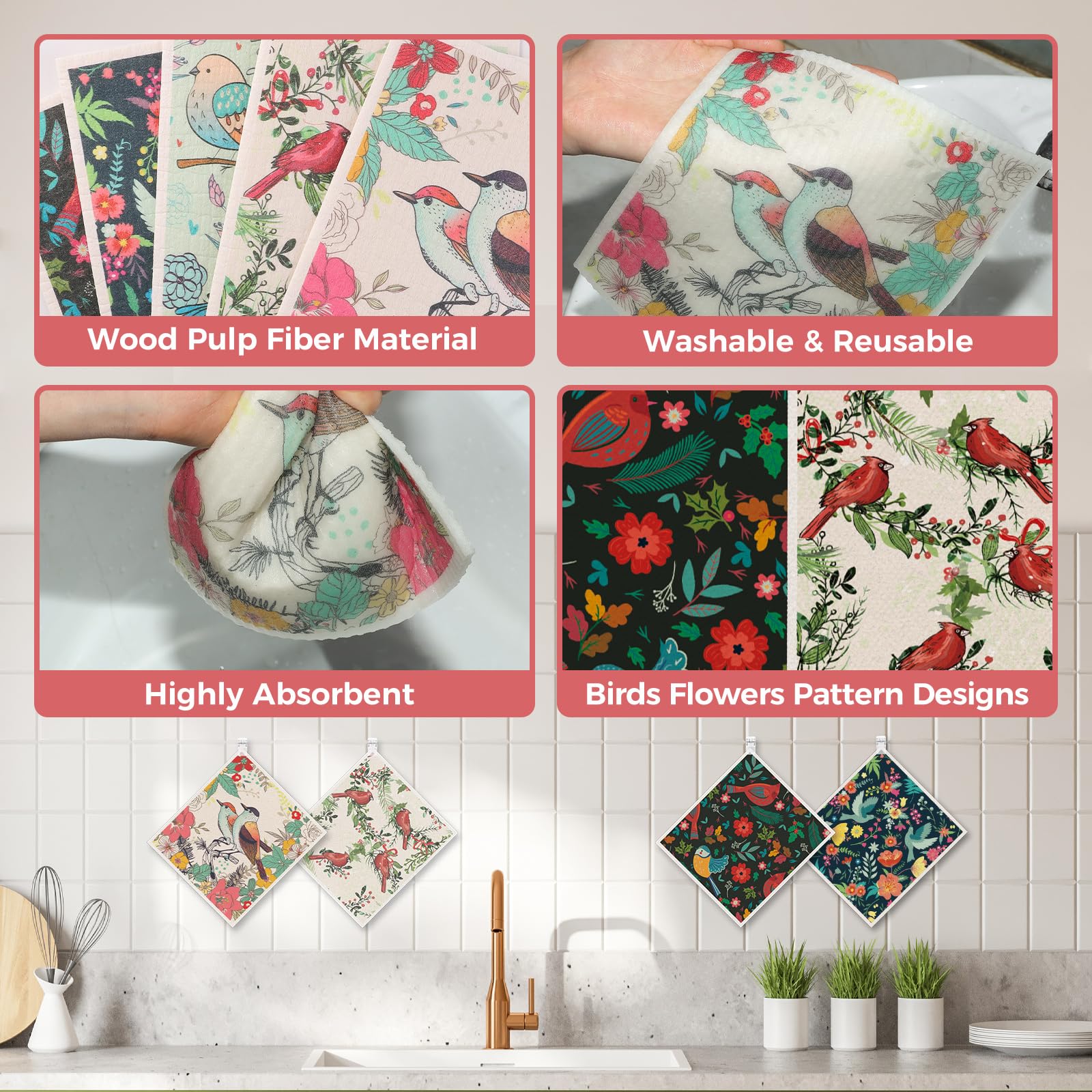 wlich kitchen cloth versatile for countertops, glass, and dishes