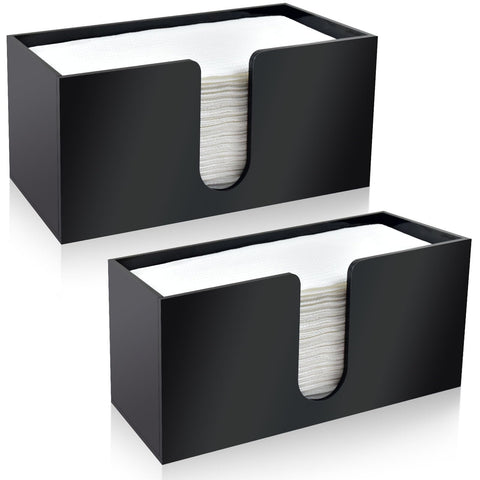 Wltotuay two-pack black acrylic paper towel holder on countertop for quick access