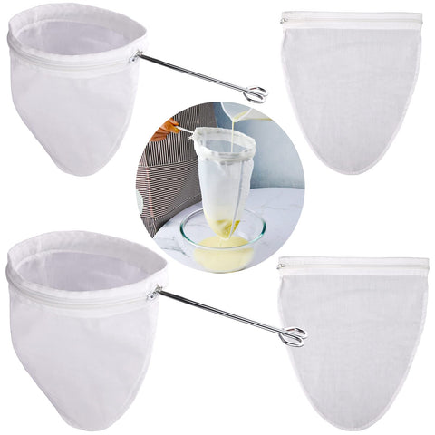 WMKGG Ultra Fine Mesh Strainer Bags with large frame for dairy-free milks