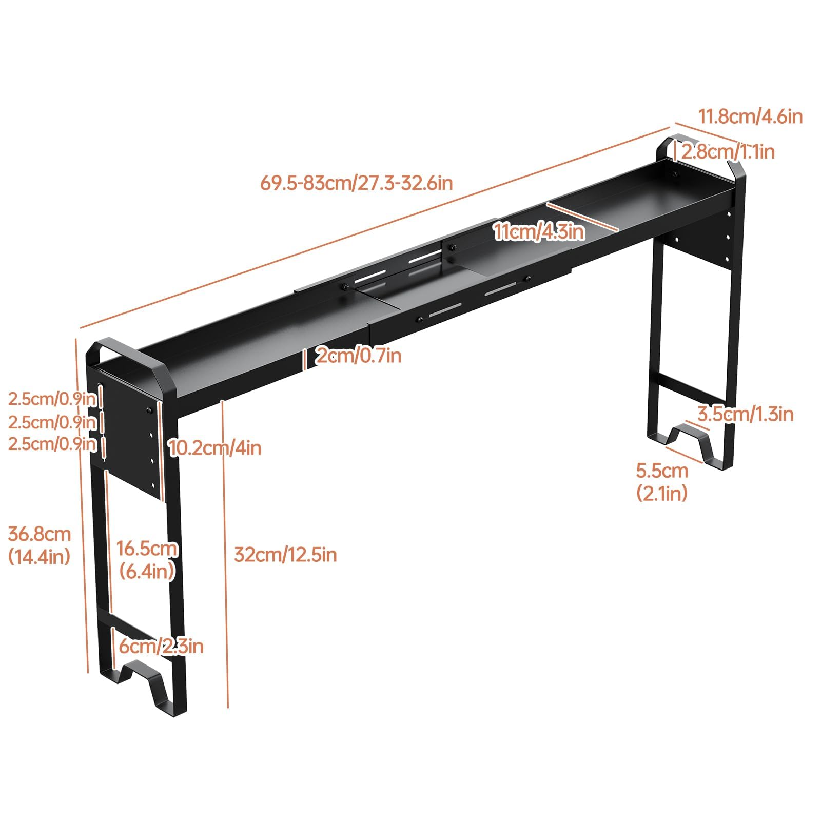 Four-height adjustable stovetop rack for a precise fit