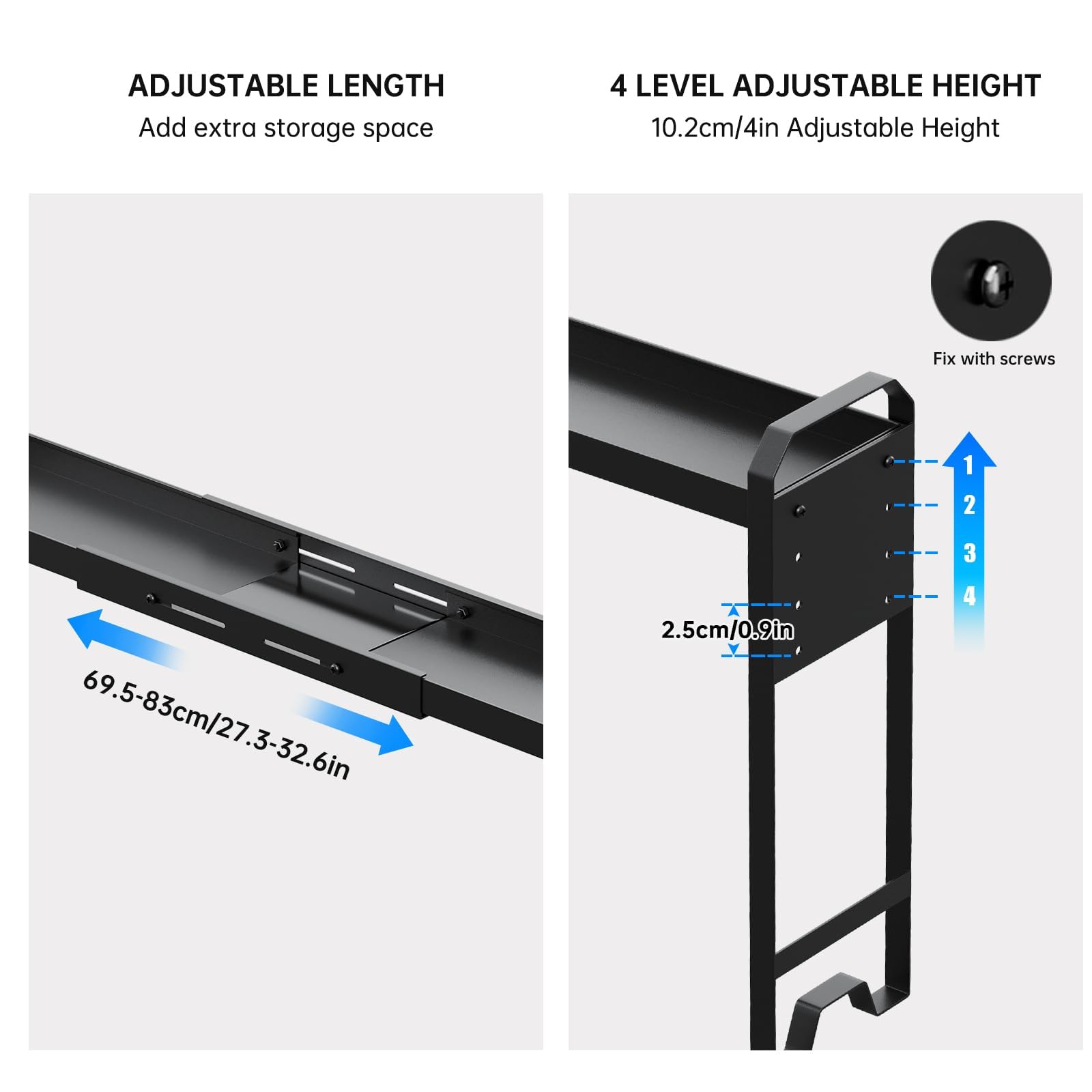 Movable rubber pad balances bottles on the shelf