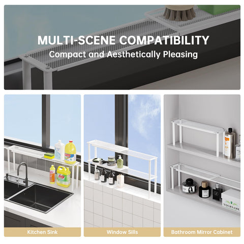 WOCHUANGSI narrow-space-storage keeps essentials organized behind sinks.